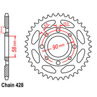 RK 42T Rear Sprocket for Honda CT185 1982-1983