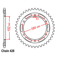 RK 56T Rear Sprocket for Yamaha SR400 2014-2018