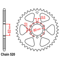 RK 40T Rear Sprocket for Yamaha SR250 1980-1983
