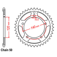 RK 43T Rear Sprocket for Suzuki Bandit 1250S ABS/GSF1250SA 2014-2016
