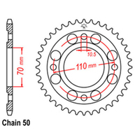 RK 41T Rear Sprocket for Honda CB400N 2 Cyl 1977-1978