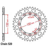 RK 44T Rear Sprocket for Honda XL250S Degree 1995-1998