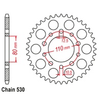 RK 43T Rear Sprocket for Honda CB750F2 1982