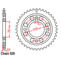 RK 41T Rear Sprocket for Honda CB400N 2 Cyl 1981-1982