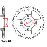 RK 45T Rear Sprocket for Honda CT110 Agric 1979-1992