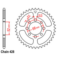 RK 46T Rear Sprocket for Kawasaki G4TR 100 1971-1975