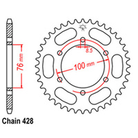RK 47T Rear Sprocket for Yamaha YZFR15 v2 2013-2017
