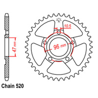 RK 40T Rear Sprocket for Honda ATC200X 1985