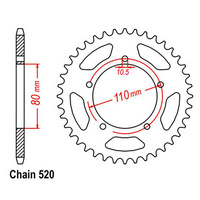 RK 39T Rear Sprocket for Kymco VENOX 250 2009-2015
