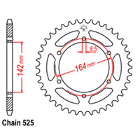 RK 44T Rear Sprocket for Hyosung GT650 S 2005-2009
