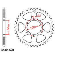 RK 46T Rear Sprocket for Hyosung GV250 Aquila 2001-2012