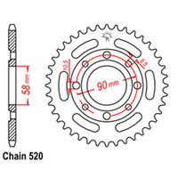 RK 32T Rear Sprocket for Honda CA250T Rebel 1994-2000