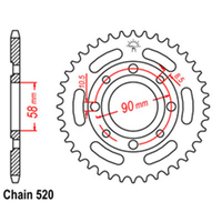 RK 35T Rear Sprocket for Honda CMX250 1985-1987