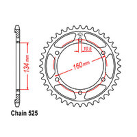 RK 40T Rear Sprocket for Honda CBR600F4i/CBR600F4 2001-2005