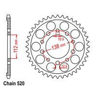 RK 43T Rear Sprocket for Honda CTX700 2014
