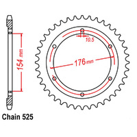 RK 43T Rear Sprocket for Honda CB1000R ABS 2018-2021