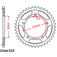 RK 42T Rear Sprocket Honda CRF1100 Africa Twin Adv DCT ES/CRF1100D4 2020-2023