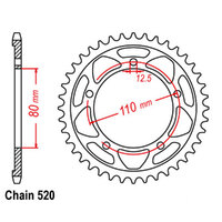 RK 47T Rear Sprocket for Honda CB750 Hornet/CB750A 2023