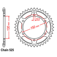 RK 39T Rear Sprocket for Yamaha TRX850 1996-2001
