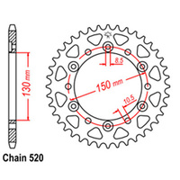 RK 43T Rear Sprocket for Honda XR600R 1988-1990