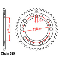 RK 39T Rear Sprocket for Honda CBR400RR NC29 1989-1994