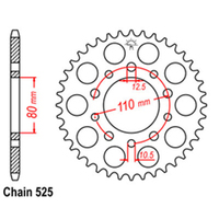 RK 42T Rear Sprocket for Honda CBR400R NC17 1986-1987