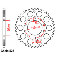 RK 44T Rear Sprocket for Honda CB400 Super Four 2013