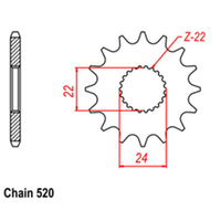 RK Front Sprocket 16T for Aprilia RS125 1999-2009