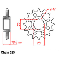 RK Front Sprocket 15T for Husqvarna Nuda 900R 2012-2013