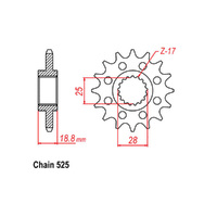 RK Front Sprocket 19T for BMW F 800 R 2009-2019