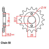 RK Front Sprocket 15T 41-C02-15
