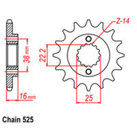RK Front Sprocket 15T for Ducati 848 EVO 2010-2013