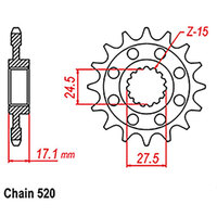 RK Front Sprocket 15T for Ducati 959 Panigale 2016-2019