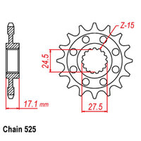 RK Front Sprocket 15T for Ducati 1100 Panigale V4 S 2018-2023