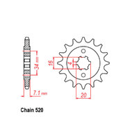 RK Front Sprocket 15T for KTM 200 Duke 2013-2021