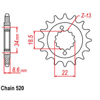 RK Front Sprocket 14T for KTM RC 390 2015-2023