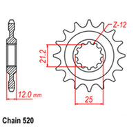 RK Front Sprocket 15T for Husaberg FE650E 2005-2008