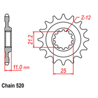 RK Front Sprocket 15T for Husqvarna TXC 250 4T 2008-2010
