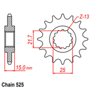 RK Front Sprocket 15T for Triumph 650 Daytona 2005-2006