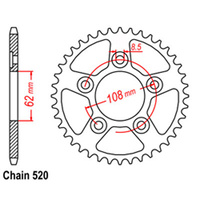 RK 43T Rear Sprocket for Aprilia RS125 1999-2005