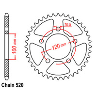 RK 44T Rear Sprocket for Aprilia RS125 2006-2009