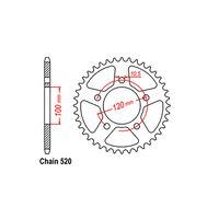 RK 47T Rear Sprocket for Aprilia RS125 2006-2009