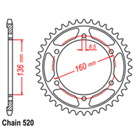 RK 44T Rear Sprocket for BMW F 650 Funduro 1997-2000