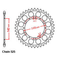 RK 42T Rear Sprocket for BMW F 700 GS Twin 2013-2018