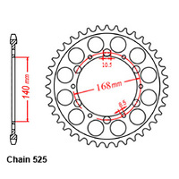 RK 42T Rear Sprocket for Husqvarna Nuda 900 2012-2014