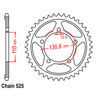 RK Rear Sprocket 44 Tooth 42-B06-44