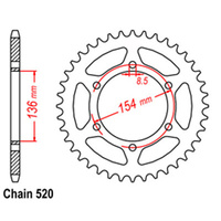 RK 47T Rear Sprocket for BMW G 650X Challenge 2007-2008