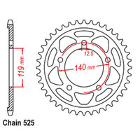RK 44T Rear Sprocket for BMW S 1000 XR 2020-2021