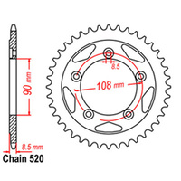 RK 38T Rear Sprocket for Ducati 851 Superbike 1988-1992