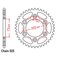 RK 43T Rear Sprocket for Ducati 950 Multistrada V2 2022
